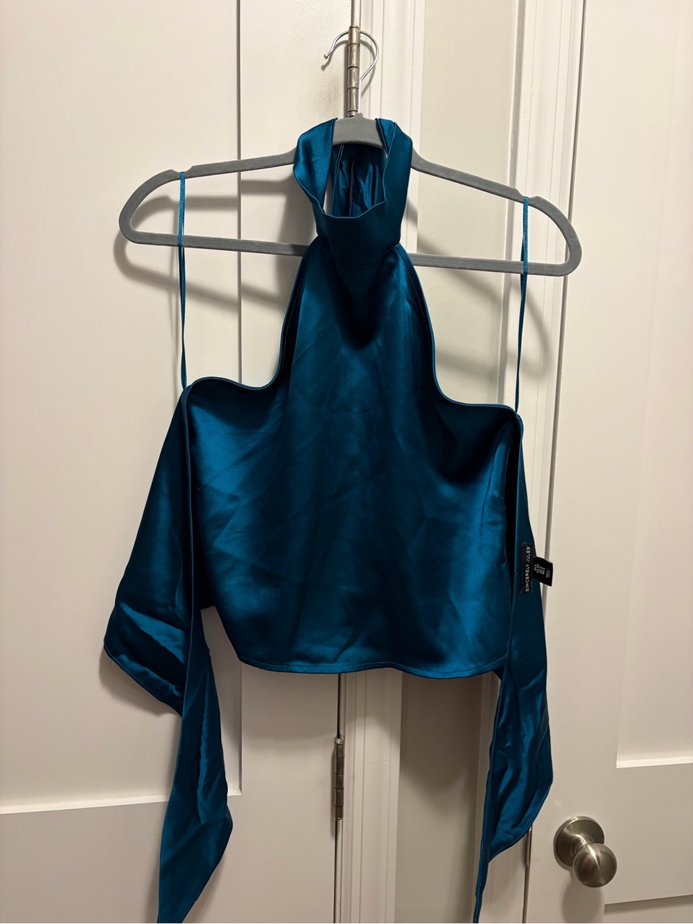 Satin Halter Crop Top